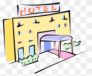 Vector Illustration Of Roadside Motor Hotel Provides - Hotel Clipart