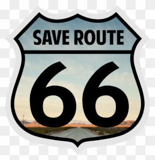 Historical Route 66 Is Arguably The Most Famous Road - Route 66 Sign Vector Clipart
