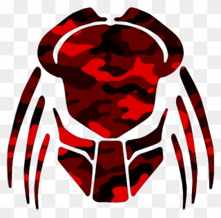 Cybergoth Cut Red Camo Image - Predator Mask Predator Logo Clipart