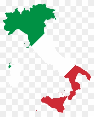 Italy Clipart Italy Map Clipart - Flag Map Of Italy - Png Download