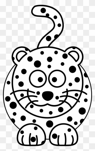 Cartoon Snow Leopard Coloring Page - Cartoon Leopard Black And White Clipart