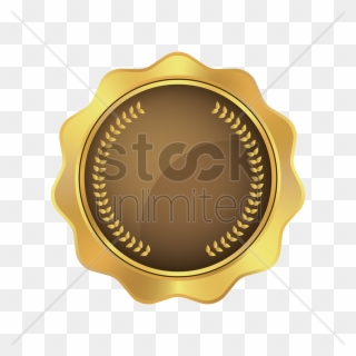 Badge - Royaltyfree - Brown And Gold Badge Clipart