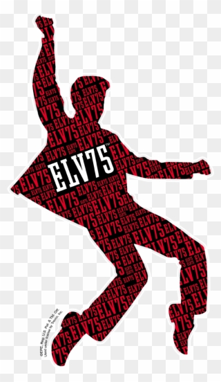 Elvis Presley Full Of 75 Men's Regular Fit T-shirt - Elvis Silhouette Png Clipart