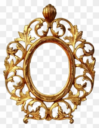 Picture Frames Decorative Arts Gold Ornament Mirror - Gold Photo Oval Shape Frame Clipart