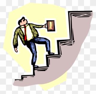 Graphic Transparent Businessman Clipart Climbing - Подъём По Лестнице - Png Download