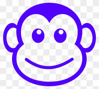 Baby Monkey Face Clip Art - Cartoon Monkey Face Black And White - Png Download