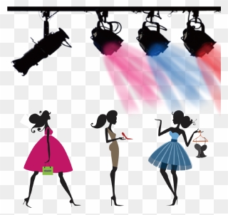 Clipart Images Fashion Show - Stage Lights Silhouette - Png Download