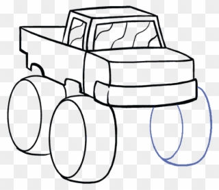 How To Draw Monster Truck - Monster Wheel Drawing Clipart