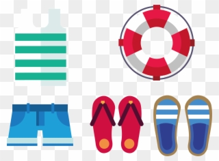 Summer Slippers Swim Ring Transprent Png Free - Swimming Slippers Clipart Transparent Png