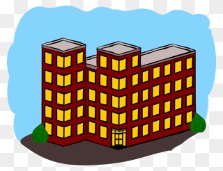 Apartment House Building Dwelling Real Estate - Apartment Building Clip Art - Png Download