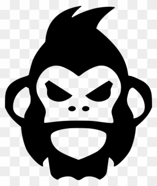 Banner Black And White Angry Gorilla Rage Svg - Icon Png Monkey Clipart