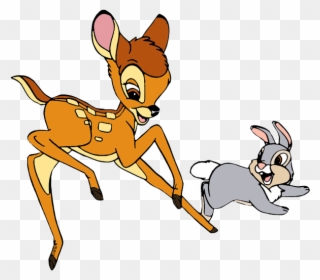 Thumper's Sisters Bambi, Thumper Running - Bambi Clipart