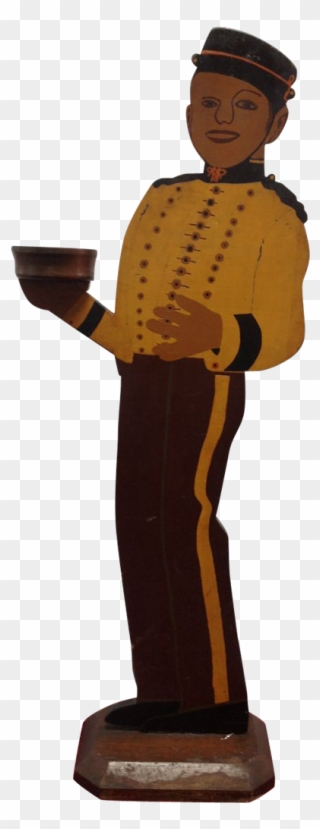 Philip Morris 1940's Bell Boy Tip Tray Folk Art - Standing Clipart