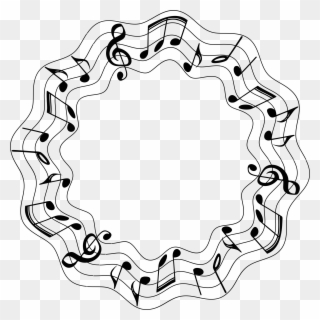 Clipart Musical Wavy Large - Music Notes Circle Png Transparent Png