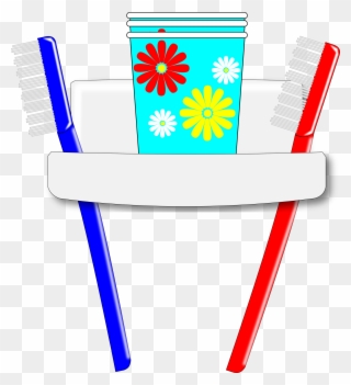 Clipart Cup Toothbrush - Portable Network Graphics - Png Download