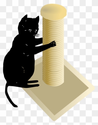 Free Cat And Scratching Post - Cat Scratch Post Clipart - Png Download