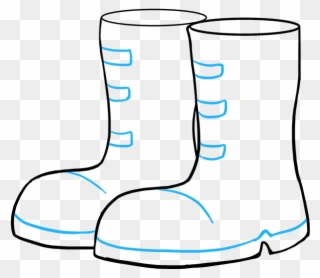 How To Draw Boots - Draw Easy Rain Boots Clipart