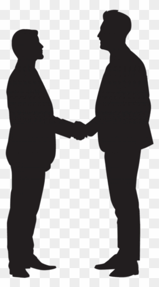 Silhouette Handshake Clipart Handshake Clip Art - Businessman Shaking Hands Vector - Png Download