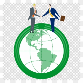Earth Silhouette Transparent Clipart Earth World Clip - Globalization Shaking Hand - Png Download