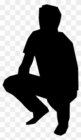 Squatting Squat Crouching Man Png Image - Human Figure Silhouette Hd Clipart