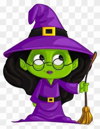 Purple Witch Png Clipart Image - Halloween Clipart Witch Png Transparent Png
