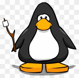 Marshmallow Stick On A Player Card - Penguin Club Penguin Clipart