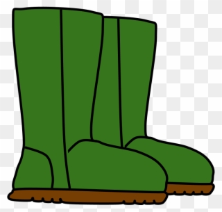 Boots, Snow, Rain, Green, - Snow Boot Clipart