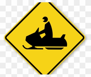 Snowmobilers Earn A Free Night - Bear Crossing Sign Clipart
