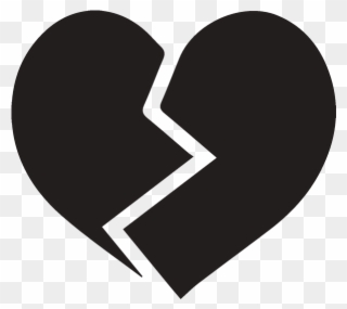 Broken Black Heart Emoji - Broken Heart Icon Png Clipart