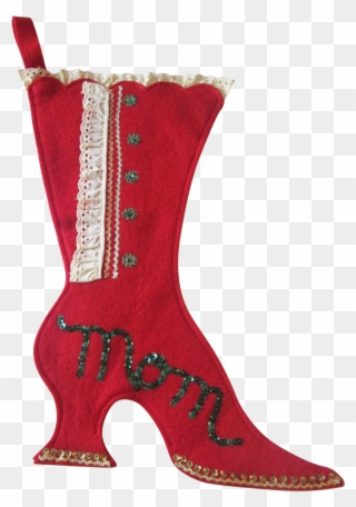 Boot Shaped Christmas Stockings - Victorian Christmas Stockings Red Clipart