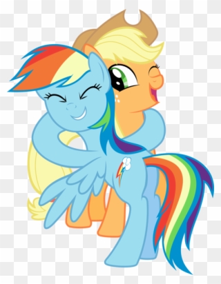 Posted Image - Applejack And Rainbow Dash Hug Clipart
