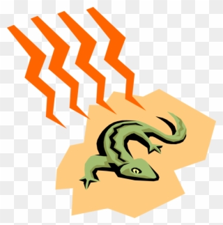 Vector Illustration Of Lizard Reptile In Desert Heat Clipart