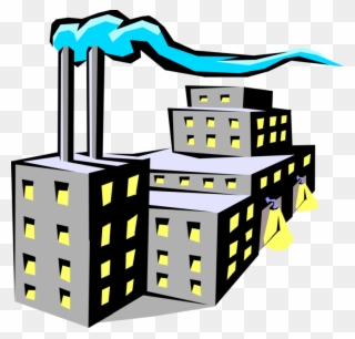 Vector Illustration Of Industrial Manufacturing Factory - Factory Clipart