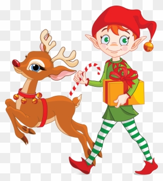 Clipart Reindeer Elf - Christmas Elf - Png Download
