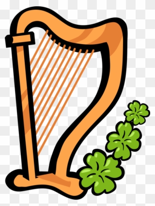 Vector Illustration Of St Patrick's Day Clàrsach Gaelic - Clip Art - Png Download