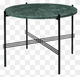 Gubi Ts Coffee Table, 55 Cm, Black - Green Marble Clipart
