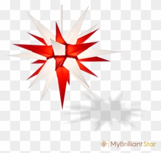 Original Herrnhut Paper Star, White / Red, ~ 70 Cm Clipart