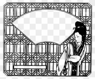 Coloring Pages - Chinese Frame Black And White Clipart