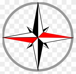 Red Grey Compass 2 Clip Art At Clker - North South East West Transparent - Png Download