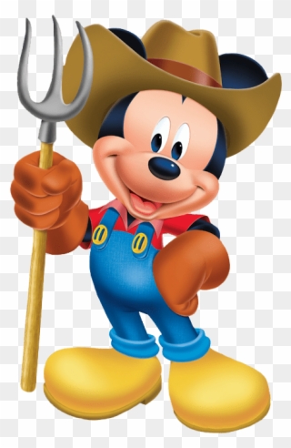 Mickey Mouse Clipart Tractor Pencil And In Color Mickey - Mickey Mouse Farmer Png Transparent Png