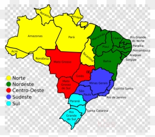 Map Of Brazil Clipart Brazil Clip Art - Brazil Map With Legend - Png Download