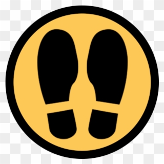 Stand On The Footprints Indicated On The Floor - Circle Clipart
