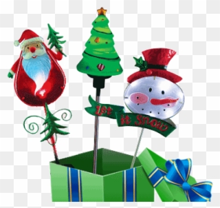 Christmas Solar Garden Stakes - Christmas Tree Clipart