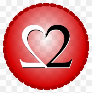 Open - Heart With Number 2 Clipart