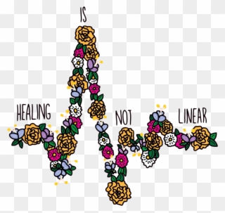 Self Care, Healing Words, Healing Heart Quotes, Yoga - Healing Is Not Linear Clipart