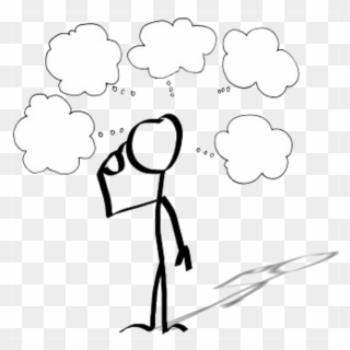 Icon Of A Person With Several Thought Clouds Above - Thought Clipart
