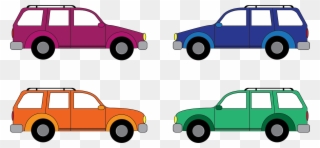 Cars Colorful Vehicles Road Transportation Free Photo - Araba Resmi Çizimi Renkli Clipart