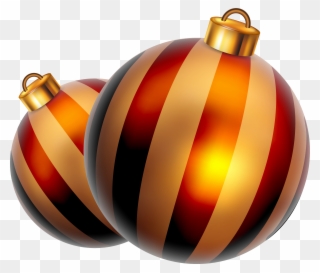 Striped Christmas Balls Png Clipart Image - Adornos De Navidad Png Transparent Png