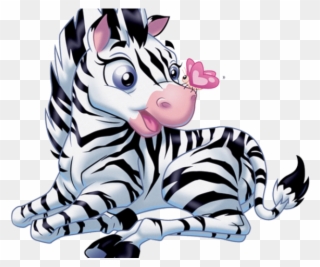 Zebra Clipart Baby Jungle - Zebra Cartoon - Png Download