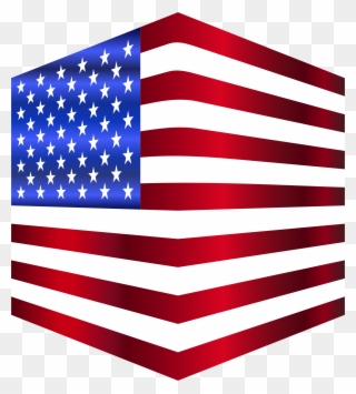 Big Image - Usa Flag Logo Cube Clipart
